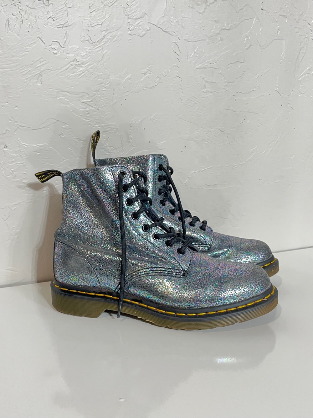 Dr. Martens 1460 Pascal Multicolor Iridescent Leather Lace-Up Combat Boots